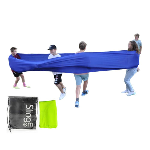 Lumos Products Slingem (Neon Green) Human Slingshot Game Large Stretchy Spandex Sensory Band Team Building Kids/Adults Outdoor Game.